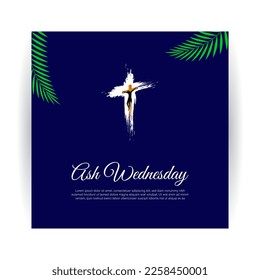 Vector illustration of Ash Wednesday Christian holy day banner