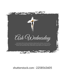 Vector illustration of Ash Wednesday Christian holy day banner