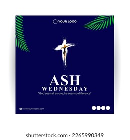 Vector illustration of Ash Wednesday Christian holy day banner