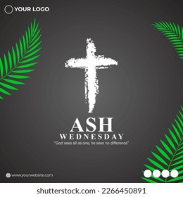 Vector illustration of Ash Wednesday Christian holy day banner