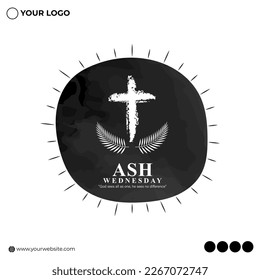 Vector illustration of Ash Wednesday Christian holy day banner
