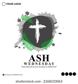 Vector illustration of Ash Wednesday Christian holy day banner