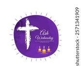 Vector illustration of Ash Wednesday social media template