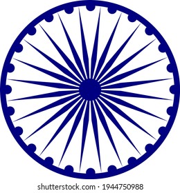 Vector illustration Ashok Chakra in Indian flag