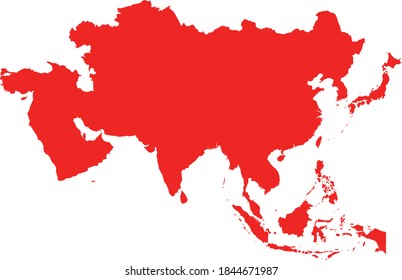 vector illustration of Asia continent map