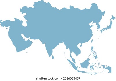 vector illustration of Asia continent map