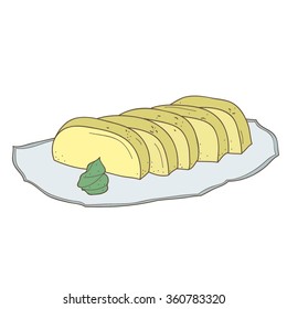 Vector illustration with asian dish