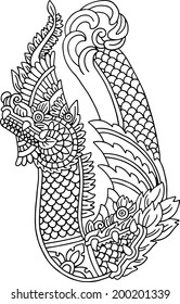 Vector illustration of Asian dragon.