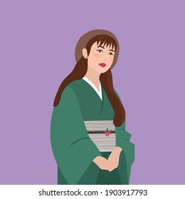 女性 浴衣 のイラスト素材 画像 ベクター画像 Shutterstock