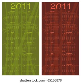 Vector Illustration of asian style design Calendar for 2011