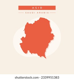 Vector illustration vector of Asir map Saudi arabia