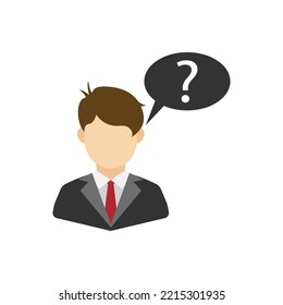 Vector illustration of ask icon sign and symbol. colored icons for website design .Simple design on transparent background (PNG).