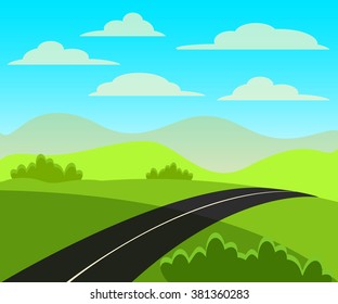 Vector illustration of the asphalt road 