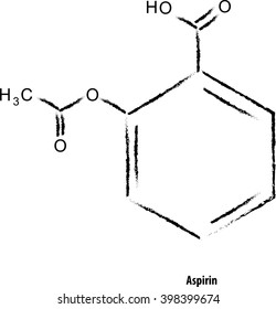 Vector illustration : Aspirin molecule formula 