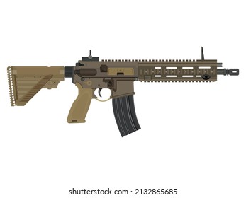 Vektorgrafik eines Sturmgewehr. Gewehr-Illustrationssymbol eines Angriffes. Realistische moderne Feuerwaffe. Militärwaffenausrüstung