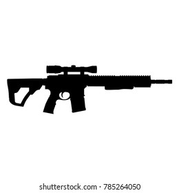 Icono de arma de asalto. Fusil de tiro automático.
