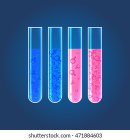 Vector illustration assisted reproductive technology - In Vitro Fertilization. The exact definition of sex at fertilization by IVF. Plan sex of the IVF baby 