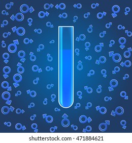Vector illustration assisted reproductive technology - In Vitro Fertilization. The exact definition of sex at fertilization by IVF. Plan sex of the IVF baby 