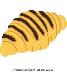 Vector illustration of assorted croissants with various toppings, perfect for bakery design, food icons, menu graphics, and pastry decorations.
