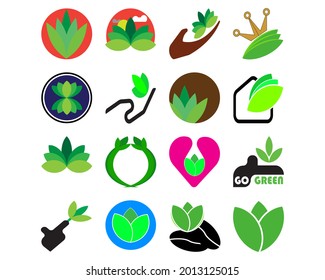 vector illustration of assorted shape lotus flower icon set. great for nature and relaxation icons and logos.