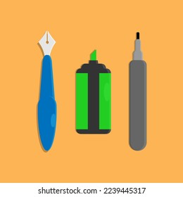 	
vector illustration of assorted stationery.