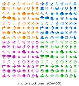 ilustración vectorial de diversos iconos web