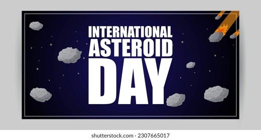 Vector illustration of Asteroid Day 30 June social media story feed mockup template