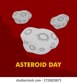 Vector Illustration of Asteroid Stone. good template for space design, or International Asteroid Day.