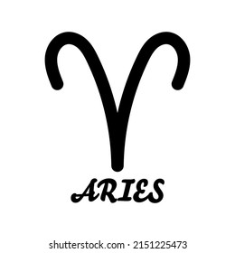 Vector illustration. Astrological sign Aries by horoscope on a white background. For printing, tattooing