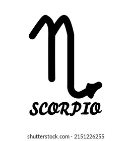 Vector illustration. Astrological sign scorpio by horoscope on a white background. For printing, tattooing