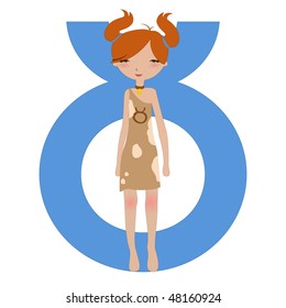 Vector Illustration of astrological sign used in Western astrology to Taurus zodiac symbol