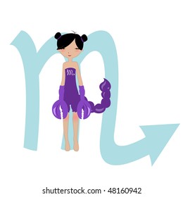 Vector Illustration of astrological sign used in Western astrology to Scorpio zodiac symbol