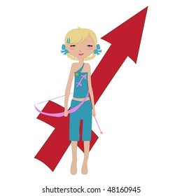 Vector Illustration of astrological sign used in Western astrology to Sagittarius zodiac symbol