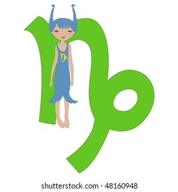 Vector Illustration of astrological sign used in Western astrology to Capricorn zodiac symbol