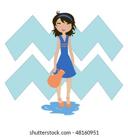 Vector Illustration of astrological sign used in Western astrology to Aquarius zodiac symbol