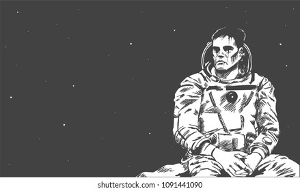 Vector illustration of the astronaut 