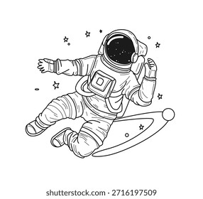 Vektorgrafik von Astronaut doddle style