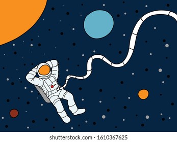 vector illustration of a astronaut floating in space. 