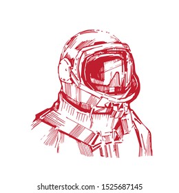  Vector illustration of astronaut in helmet