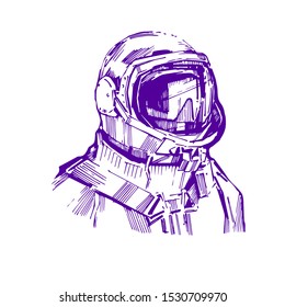  Vector illustration of astronaut in helmet