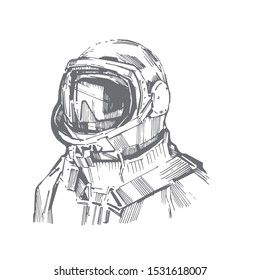  Vector illustration of astronaut in helmet