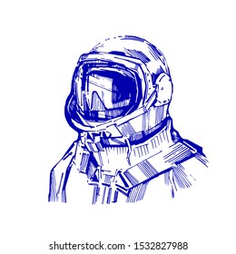  Vector illustration of astronaut in helmet