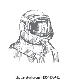  Vector illustration of astronaut in helmet