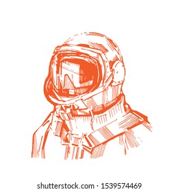  Vector illustration of astronaut in helmet