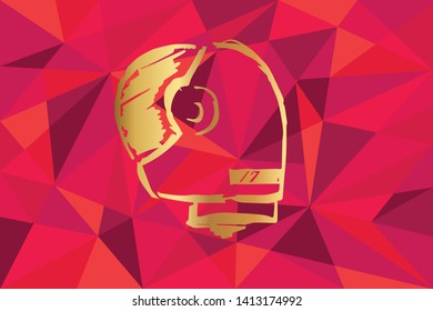 Vector Illustration of Astronaut Icon with Red Polygon and Geometric. Graphic Design for Template, Layout, Background, Poster and More.
