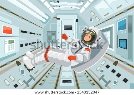 A vector illustration of Astronaut Inside Space Shuttle