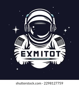 Ilustración vectorial del diseño del logotipo del astronauta