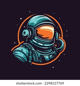 Ilustración vectorial del diseño del logotipo del astronauta