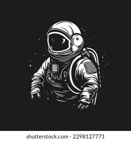 Vector Illustration of Astronaut Logo Design