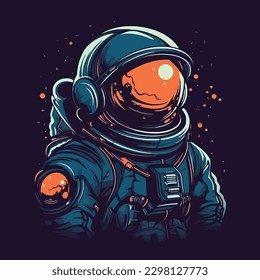 Vector Illustration of Astronaut Logo Design